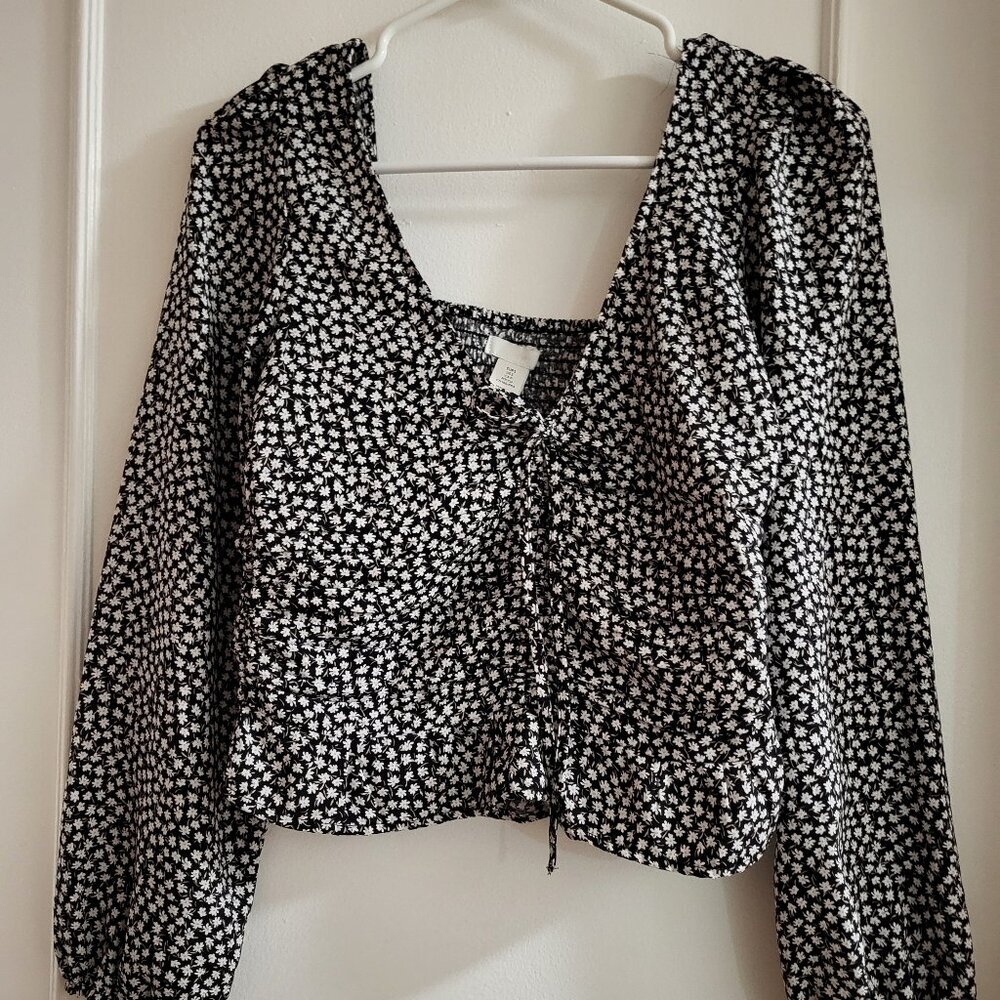 H&M Floral crop top size small
